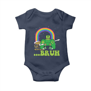 St Patricks Day Dabbing Video Game Controller Baby Onesie Irish Gamer Boys Dab Dance TS10 Navy Print Your Wear