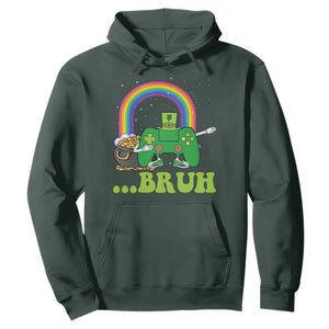 St Patricks Day Dabbing Video Game Controller Hoodie Irish Gamer Boys Dab Dance TS10 Dark Forest Green Print Your Wear