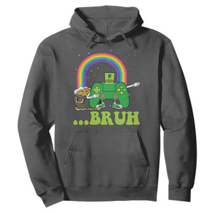 St Patricks Day Dabbing Video Game Controller Hoodie Irish Gamer Boys Dab Dance TS10 Dark Heather Print Your Wear