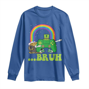 St Patricks Day Dabbing Video Game Controller Long Sleeve Shirt Irish Gamer Boys Dab Dance TS10 Royal Blue Print Your Wear