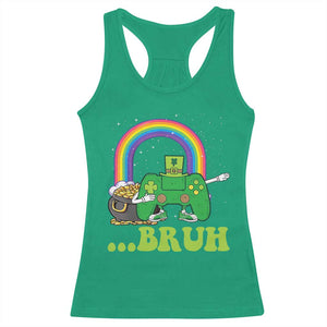 St Patricks Day Dabbing Video Game Controller Racerback Tank Top Irish Gamer Boys Dab Dance TS10 Irish Green Print Your Wear