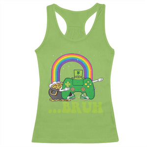 St Patricks Day Dabbing Video Game Controller Racerback Tank Top Irish Gamer Boys Dab Dance TS10 Lime Print Your Wear