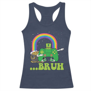 St Patricks Day Dabbing Video Game Controller Racerback Tank Top Irish Gamer Boys Dab Dance TS10 Navy Print Your Wear