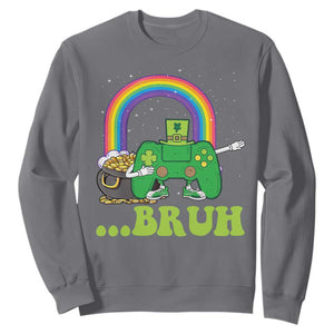 St Patricks Day Dabbing Video Game Controller Sweatshirt Irish Gamer Boys Dab Dance TS10 Charcoal Print Your Wear