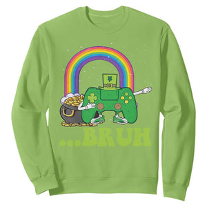 St Patricks Day Dabbing Video Game Controller Sweatshirt Irish Gamer Boys Dab Dance TS10 Lime Print Your Wear