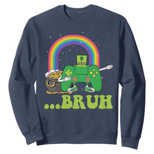 St Patricks Day Dabbing Video Game Controller Sweatshirt Irish Gamer Boys Dab Dance TS10 Navy Print Your Wear
