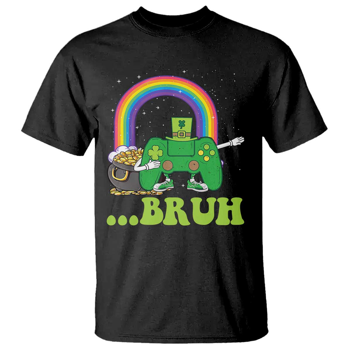 St Patricks Day Dabbing Video Game Controller T Shirt Irish Gamer Boys Dab Dance TS10 Black Print Your Wear