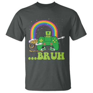 St Patricks Day Dabbing Video Game Controller T Shirt Irish Gamer Boys Dab Dance TS10 Dark Heather Print Your Wear