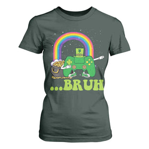 St Patricks Day Dabbing Video Game Controller T Shirt For Women Irish Gamer Boys Dab Dance TS10 Dark Forest Green Print Your Wear