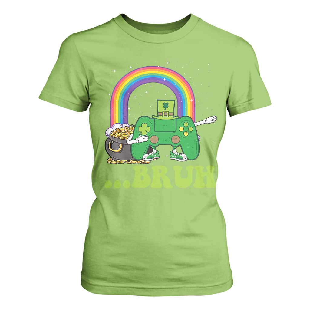 St Patricks Day Dabbing Video Game Controller T Shirt For Women Irish Gamer Boys Dab Dance TS10 Lime Print Your Wear