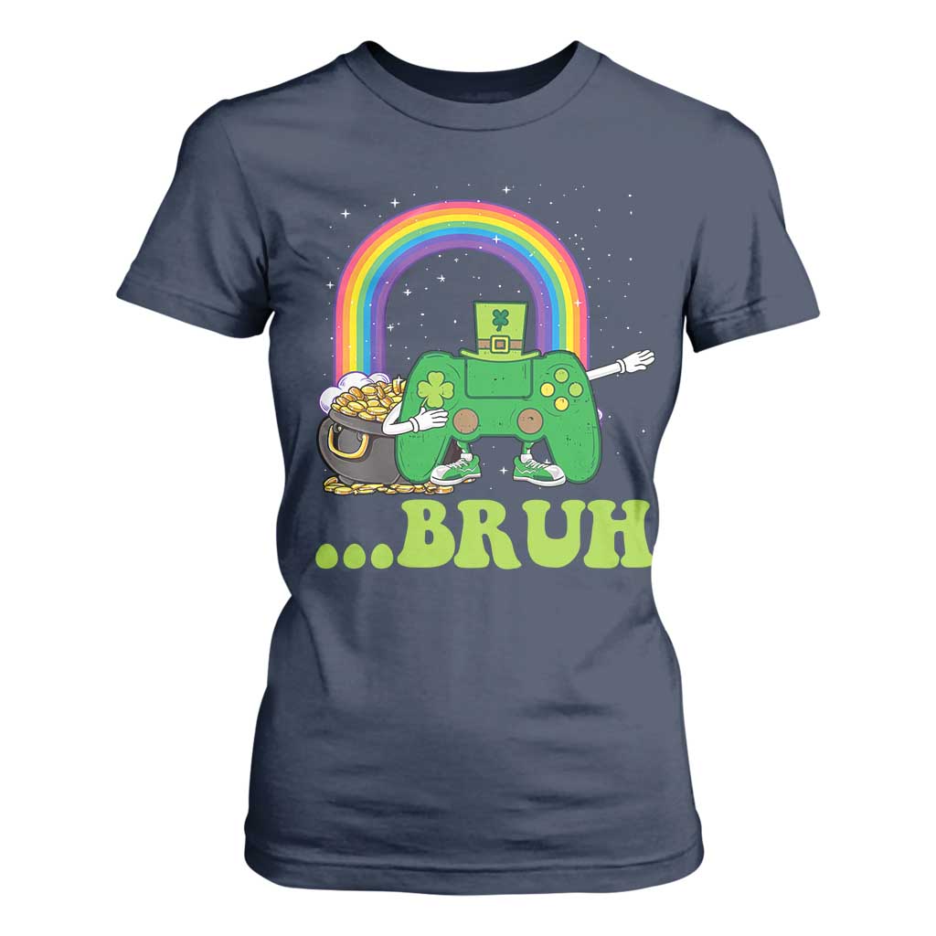 St Patricks Day Dabbing Video Game Controller T Shirt For Women Irish Gamer Boys Dab Dance TS10 Navy Print Your Wear