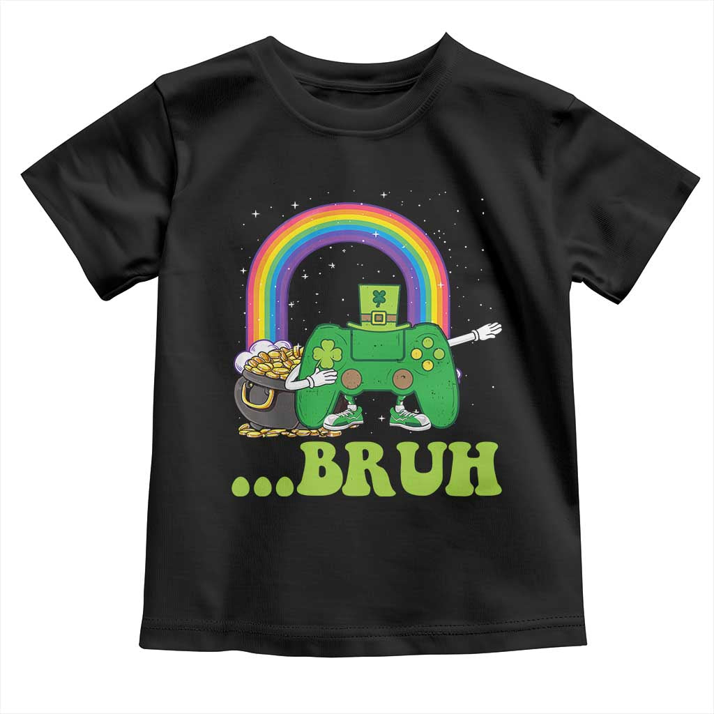 St Patricks Day Dabbing Video Game Controller Toddler T Shirt Irish Gamer Boys Dab Dance TS10 Black Print Your Wear
