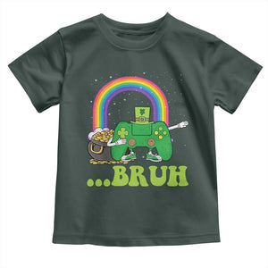 St Patricks Day Dabbing Video Game Controller Toddler T Shirt Irish Gamer Boys Dab Dance TS10 Dark Forest Green Print Your Wear