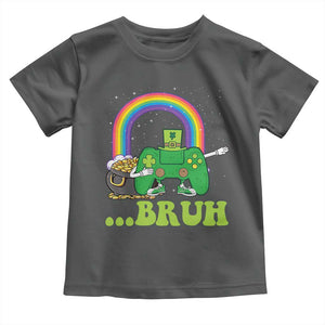 St Patricks Day Dabbing Video Game Controller Toddler T Shirt Irish Gamer Boys Dab Dance TS10 Dark Heather Print Your Wear