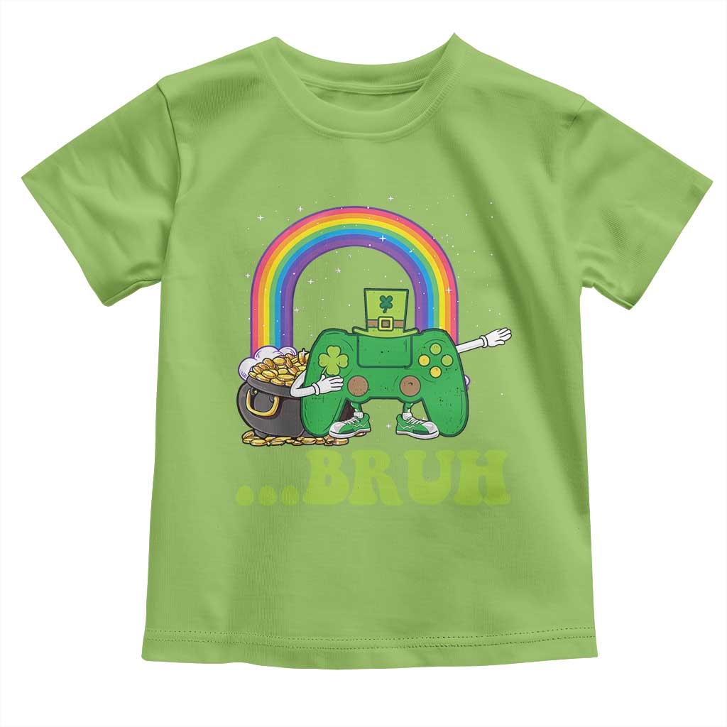 St Patricks Day Dabbing Video Game Controller Toddler T Shirt Irish Gamer Boys Dab Dance TS10 Lime Print Your Wear