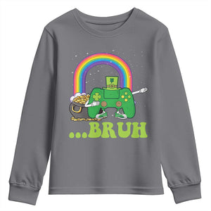 St Patricks Day Dabbing Video Game Controller Youth Sweatshirt Irish Gamer Boys Dab Dance TS10 Charcoal Print Your Wear