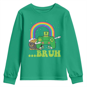 St Patricks Day Dabbing Video Game Controller Youth Sweatshirt Irish Gamer Boys Dab Dance TS10 Irish Green Print Your Wear