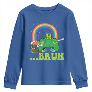 St Patricks Day Dabbing Video Game Controller Youth Sweatshirt Irish Gamer Boys Dab Dance TS10 Royal Blue Print Your Wear