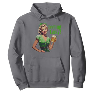 St. Patricks Day Hoodie Feeling Lucky Trendy Retro TS10 Charcoal Print Your Wear