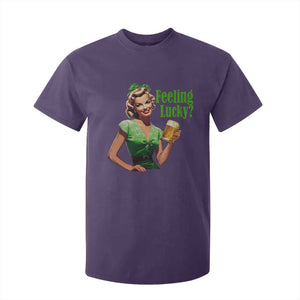 St. Patricks Day T Shirt For Kid Feeling Lucky Trendy Retro TS10 Purple Print Your Wear