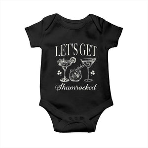 St Patricks Day Cocktail Baby Onesie Lets Get Shamrocked TS10 Black Print Your Wear