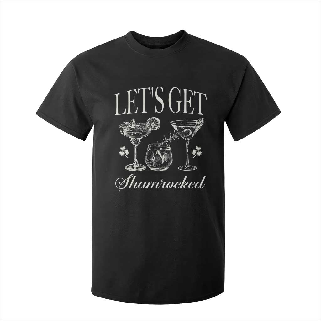 St Patricks Day Cocktail T Shirt For Kid Lets Get Shamrocked TS10 Black Print Your Wear