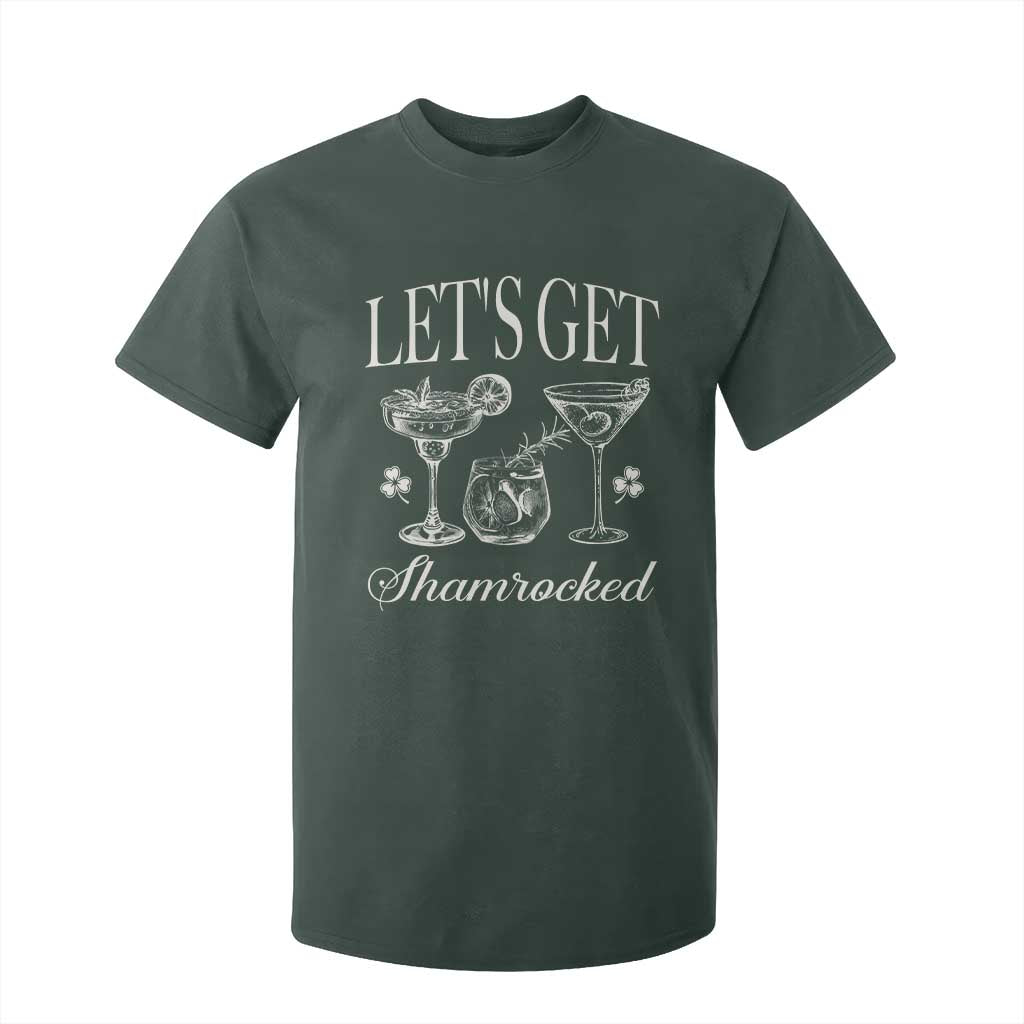 St Patricks Day Cocktail T Shirt For Kid Lets Get Shamrocked TS10 Dark Forest Green Print Your Wear
