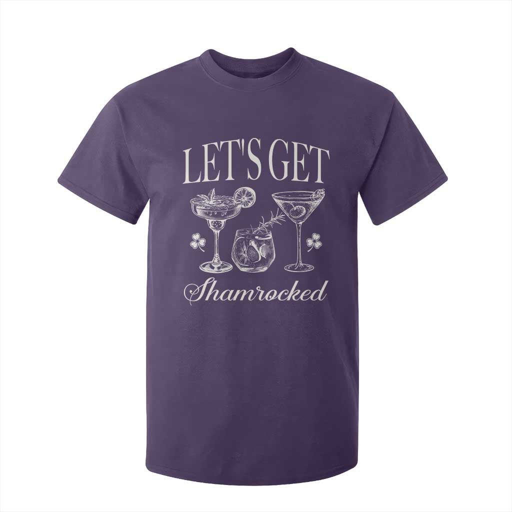 St Patricks Day Cocktail T Shirt For Kid Lets Get Shamrocked TS10 Purple Print Your Wear