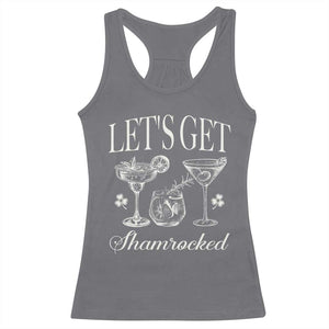St Patricks Day Cocktail Racerback Tank Top Lets Get Shamrocked TS10 Charcoal Print Your Wear