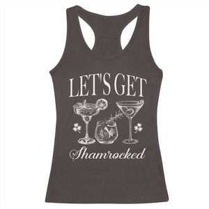St Patricks Day Cocktail Racerback Tank Top Lets Get Shamrocked TS10 Dark Chocolate Print Your Wear