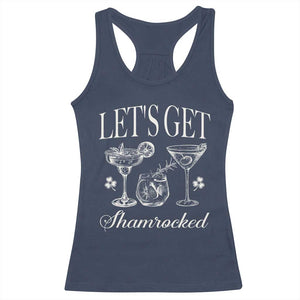 St Patricks Day Cocktail Racerback Tank Top Lets Get Shamrocked TS10 Navy Print Your Wear