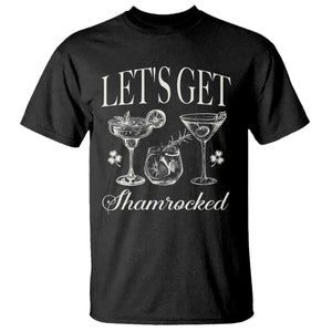 St Patricks Day Cocktail T Shirt Lets Get Shamrocked TS10 Black Print Your Wear