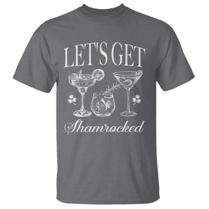 St Patricks Day Cocktail T Shirt Lets Get Shamrocked TS10 Charcoal Print Your Wear