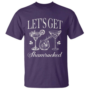 St Patricks Day Cocktail T Shirt Lets Get Shamrocked TS10 Purple Print Your Wear