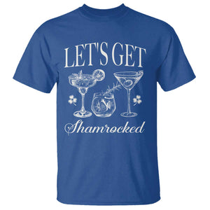 St Patricks Day Cocktail T Shirt Lets Get Shamrocked TS10 Royal Blue Print Your Wear