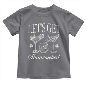 St Patricks Day Cocktail Toddler T Shirt Lets Get Shamrocked TS10 Charcoal Print Your Wear