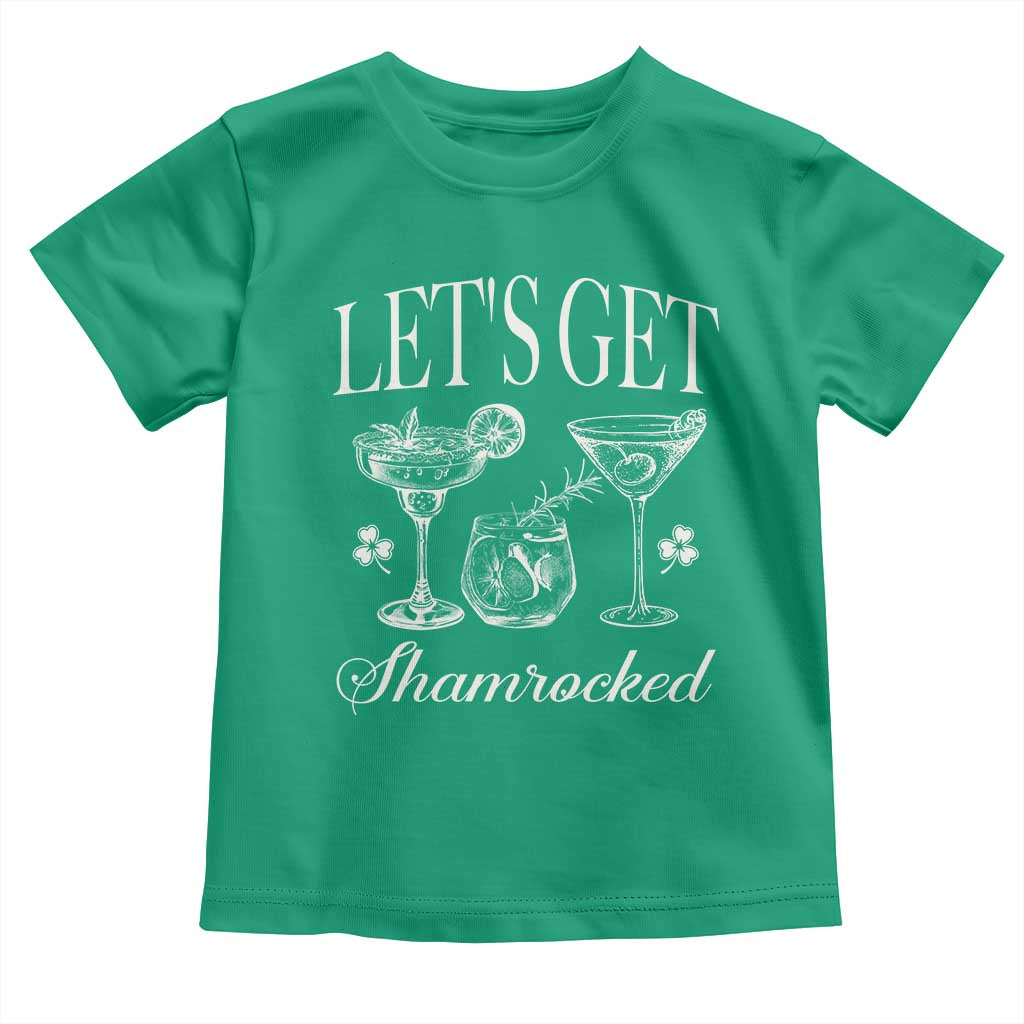 St Patricks Day Cocktail Toddler T Shirt Lets Get Shamrocked TS10 Irish Green Print Your Wear