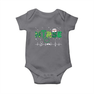 Nurse St Patricks Day Baby Onesie Stethoscope Scrub Irish Nurses Paddys Day TS10 Charcoal Print Your Wear