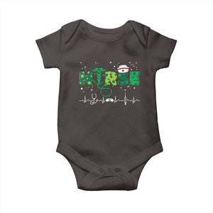 Nurse St Patricks Day Baby Onesie Stethoscope Scrub Irish Nurses Paddys Day TS10 Dark Chocolate Print Your Wear
