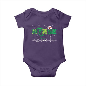 Nurse St Patricks Day Baby Onesie Stethoscope Scrub Irish Nurses Paddys Day TS10 Purple Print Your Wear