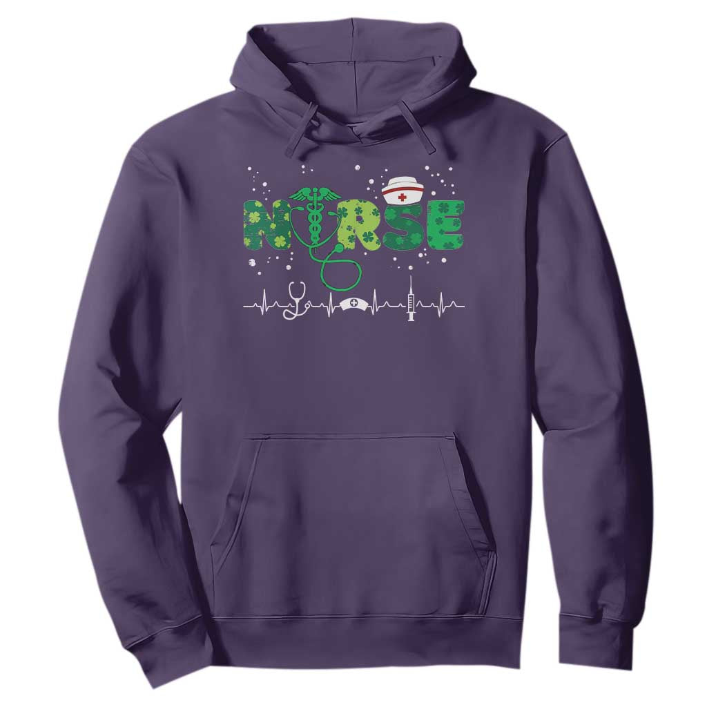 Nurse St Patricks Day Hoodie Stethoscope Scrub Irish Nurses Paddys Day TS10 Purple Print Your Wear