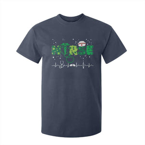 Nurse St Patricks Day T Shirt For Kid Stethoscope Scrub Irish Nurses Paddys Day TS10 Navy Print Your Wear