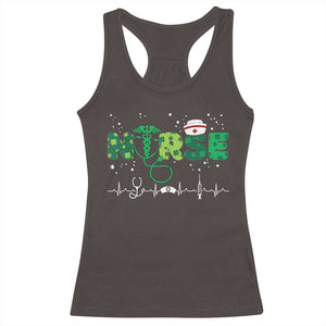 Nurse St Patricks Day Racerback Tank Top Stethoscope Scrub Irish Nurses Paddys Day TS10 Dark Chocolate Print Your Wear