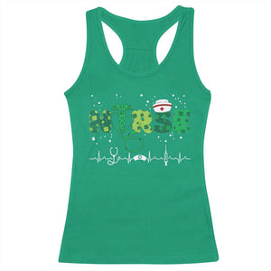 Nurse St Patricks Day Racerback Tank Top Stethoscope Scrub Irish Nurses Paddys Day TS10 Irish Green Print Your Wear