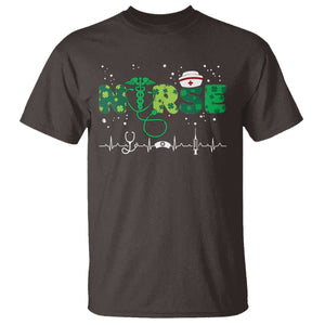 Nurse St Patricks Day T Shirt Stethoscope Scrub Irish Nurses Paddys Day TS10 Dark Chocolate Print Your Wear