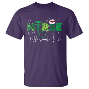 Nurse St Patricks Day T Shirt Stethoscope Scrub Irish Nurses Paddys Day TS10 Purple Print Your Wear