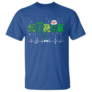 Nurse St Patricks Day T Shirt Stethoscope Scrub Irish Nurses Paddys Day TS10 Royal Blue Print Your Wear