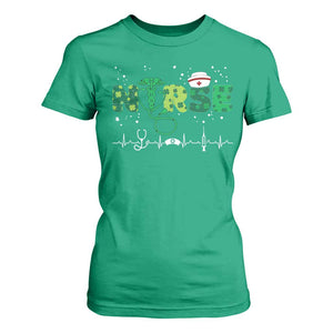 Nurse St Patricks Day T Shirt For Women Stethoscope Scrub Irish Nurses Paddys Day TS10 Irish Green Print Your Wear