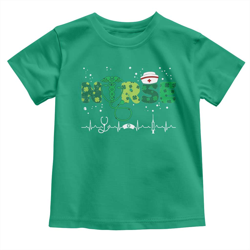 Nurse St Patricks Day Toddler T Shirt Stethoscope Scrub Irish Nurses Paddys Day TS10 Irish Green Print Your Wear