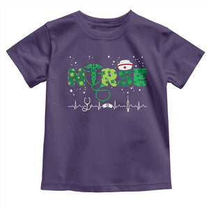 Nurse St Patricks Day Toddler T Shirt Stethoscope Scrub Irish Nurses Paddys Day TS10 Purple Print Your Wear
